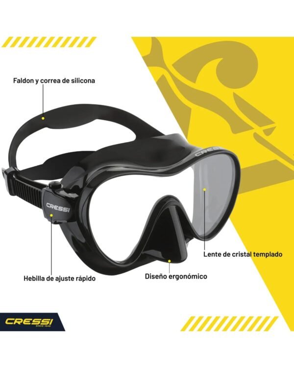 Visor Cressi F1 Frameless Buceo Snorkeling Apnea Sin-Marco Color Blanco - Image 11